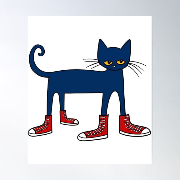 Pete The Cat Rocking In My School Shoes Poster Wall Art, Modern Wall Decor For Living Room Bedroom, 8x12 UNFRAMED