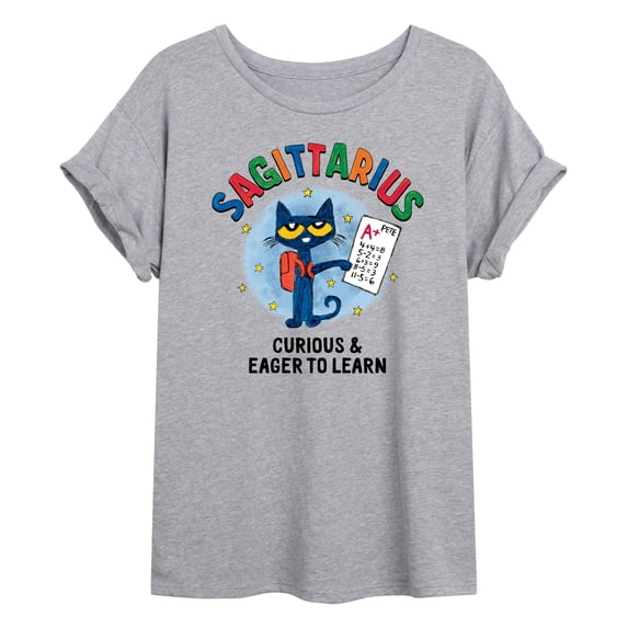 Pete The Cat - Sagittarius - Women's Oversized Graphic T-Shirt