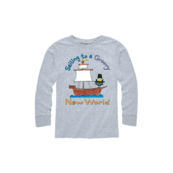 Pete The Cat - Sailing To A Groovy New World - Youth Long Sleeve T-Shirt