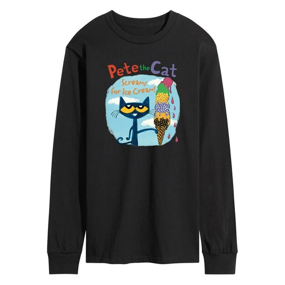 Pete The Cat - Screams For Ice Cream - Men's Long Sleeve Graphic T-Shirt
