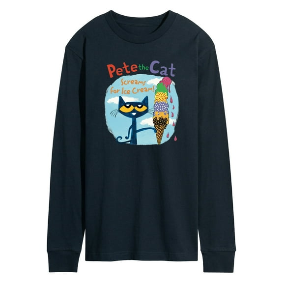 Pete The Cat - Screams For Ice Cream - Men's Long Sleeve Graphic T-Shirt