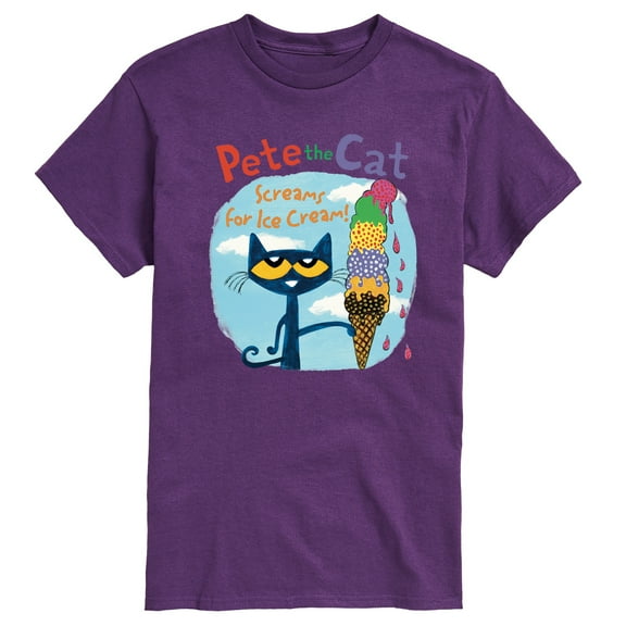 Pete The Cat - Screams For Ice Cream - Men's Short Sleeve Graphic T-Shirt
