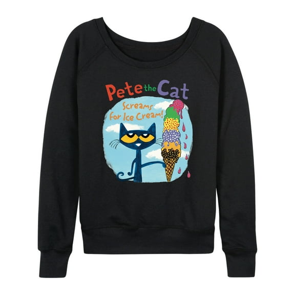 Pete The Cat - Screams For Ice Cream - Women's French Terry Long Sleeve Shirt
