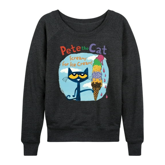 Pete The Cat - Screams For Ice Cream - Women's French Terry Long Sleeve Shirt