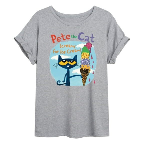 Pete The Cat - Screams For Ice Cream - Women's Oversized Graphic T-Shirt