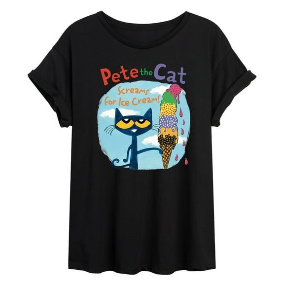 Pete The Cat - Screams For Ice Cream - Women's Oversized Graphic T-Shirt