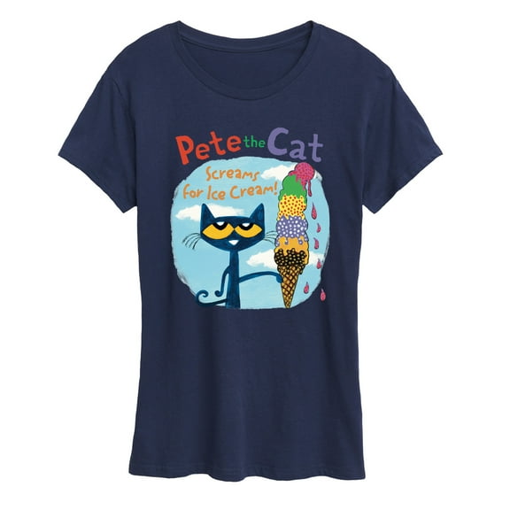 Pete The Cat - Screams For Ice Cream  - Women's Short Sleeve Graphic T-Shirt