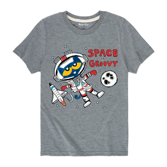 Pete The Cat - Space Is Groovy - Youth Short Sleeve Graphic T-Shirt