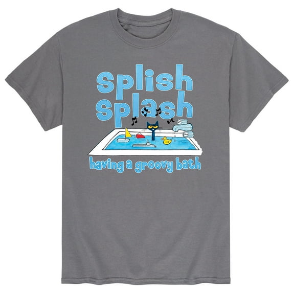 Pete The Cat - Splish Splash Pete In Bath - Men's Short Sleeve Graphic T-Shirt