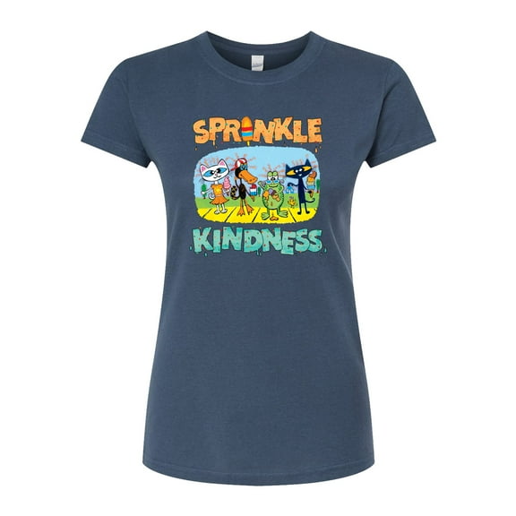 Pete The Cat - Sprinkle Kindness - Juniors Fitted Graphic T-Shirt