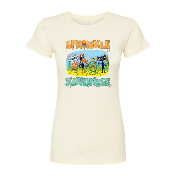 Pete The Cat - Sprinkle Kindness - Juniors Fitted Graphic T-Shirt