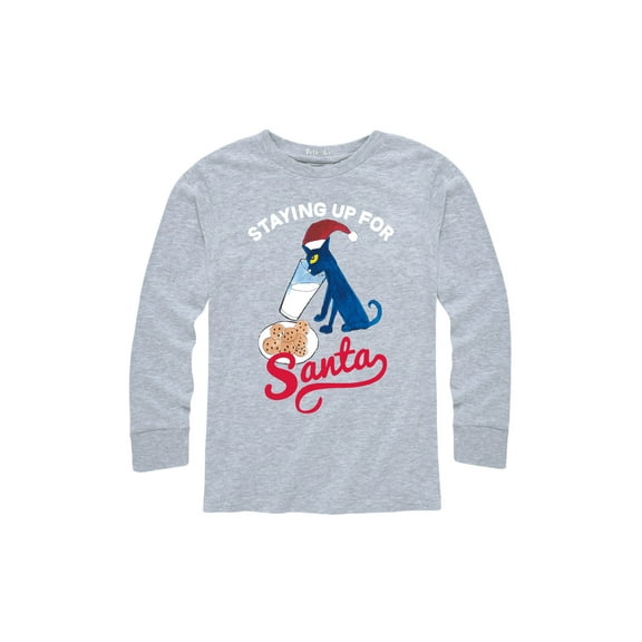 Pete The Cat - Staying Up For Santa - Youth Long Sleeve T-Shirt