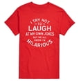thumbnail image 1 of Instant Message - I Try Not to Laugh at My Own Jokes - Men's Short Sleeve Graphic T-Shirt, 1 of 5