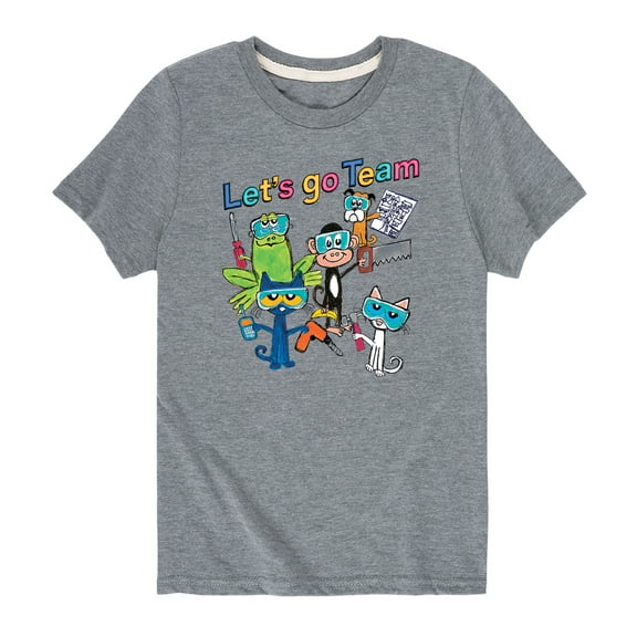 Pete The Cat - Teamwork Multi - Youth Short Sleeve Graphic T-Shirt