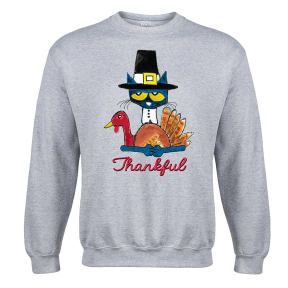Pete The Cat - Thankful Turkey Hug Adult - Adult Crew Fleece