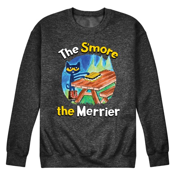 Pete The Cat - The Smore The Merrier - Men's Crew Neck Fleece Pullover