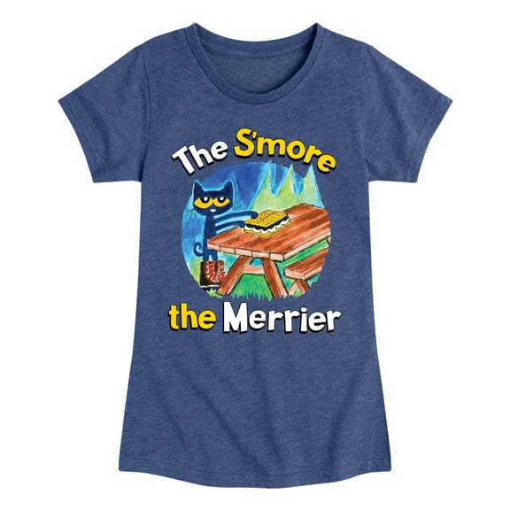 Pete The Cat - The Smore The Merrier - Toddler And Youth Girls Short Sleeve Graphic T-Shirt