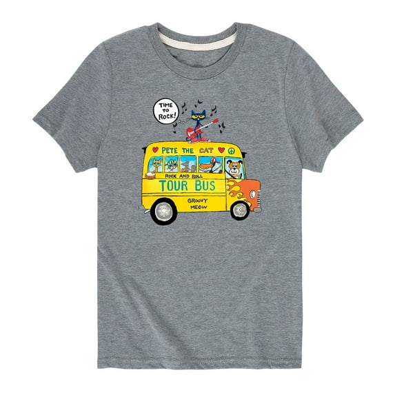 Pete The Cat - Time To Rock - Youth Short Sleeve Graphic T-Shirt