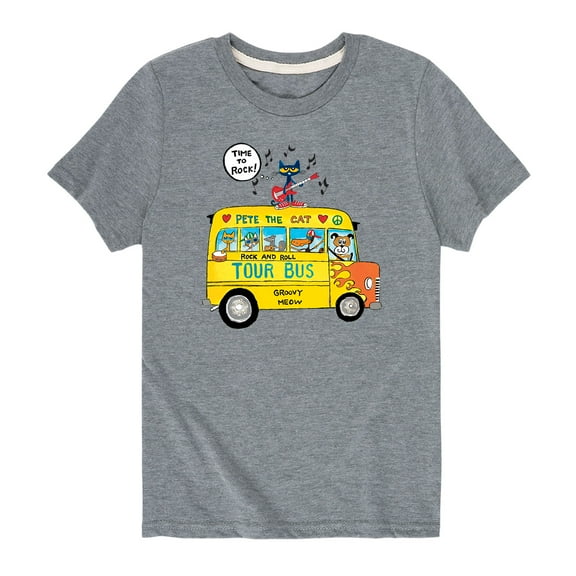 Pete The Cat - Time To Rock - Youth Short Sleeve Graphic T-Shirt