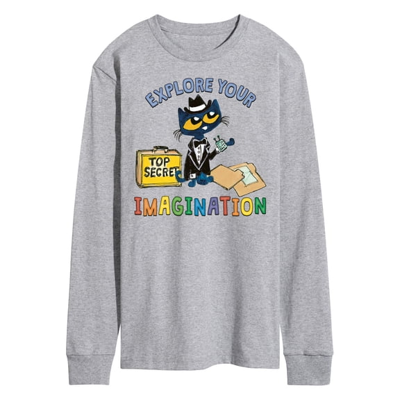 Pete The Cat - Top Secret Explore Your Imagination - Men's Long Sleeve T-Shirt