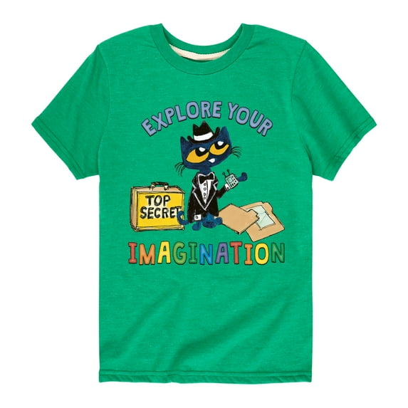 Pete The Cat - Top Secret Explore Your Imagination - Toddler And Youth Short Sleeve Graphic T-Shirt