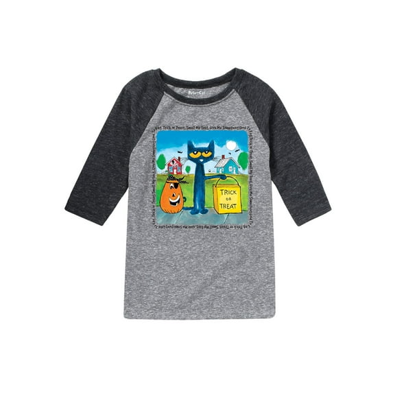 Pete The Cat - Trick Or Treat - Youth Raglan