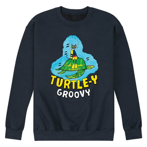 Pete The Cat - Turtle-y Groovy - Men's Crew Neck Fleece Pullover