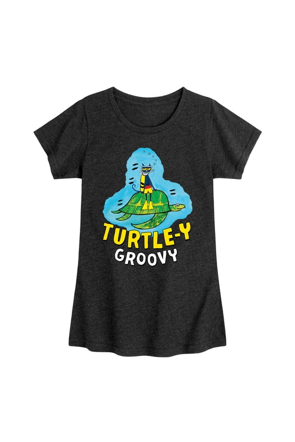 - Turtle-y Groovy - Toddler And Youth Girls Short Sleeve Graphic T-Shirt