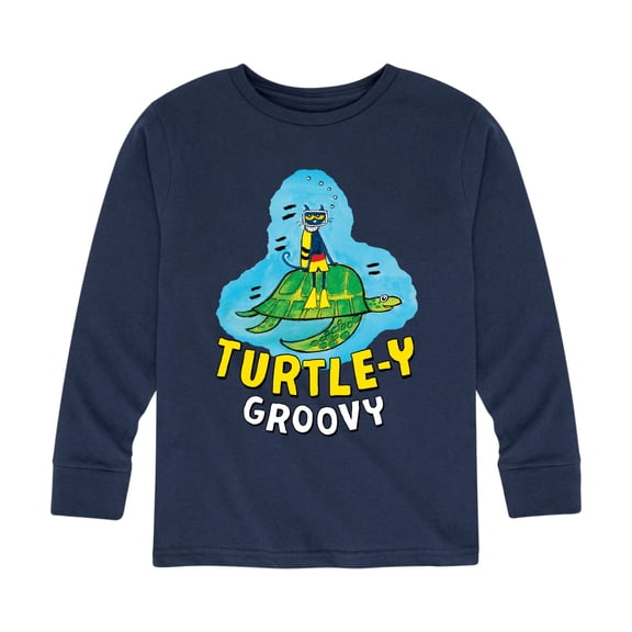 Pete The Cat - Turtle-y Groovy - Toddler And Youth Long Sleeve Graphic T-Shirt