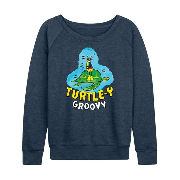 Pete The Cat - Turtle-y Groovy - Women's Lightweight French Terry Long Sleeve Shirt