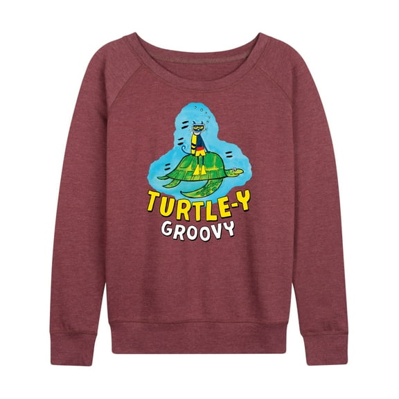 Pete The Cat - Turtle-y Groovy - Women's Lightweight French Terry Long Sleeve Shirt