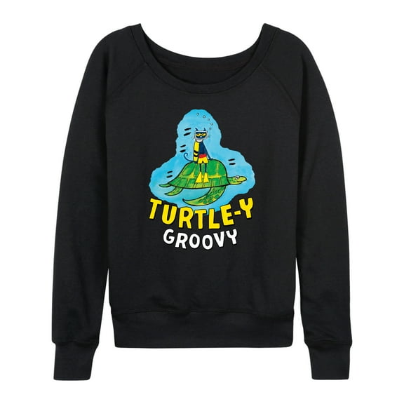Pete The Cat - Turtle-y Groovy - Women's Lightweight French Terry Long Sleeve Shirt