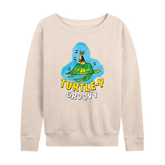 Pete The Cat - Turtle-y Groovy - Women's Lightweight French Terry Long Sleeve Shirt