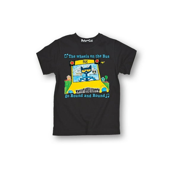Pete The Cat - Wheels On The Bus Multi - Toddler Short Sleeve Graphic T-Shirt