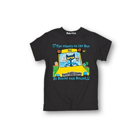 Pete The Cat - Wheels On The Bus Multi - Toddler Short Sleeve Graphic T-Shirt