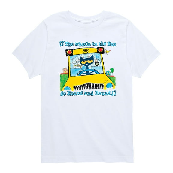 Pete The Cat - Wheels On The Bus -Toddler Graphic T-Shirt