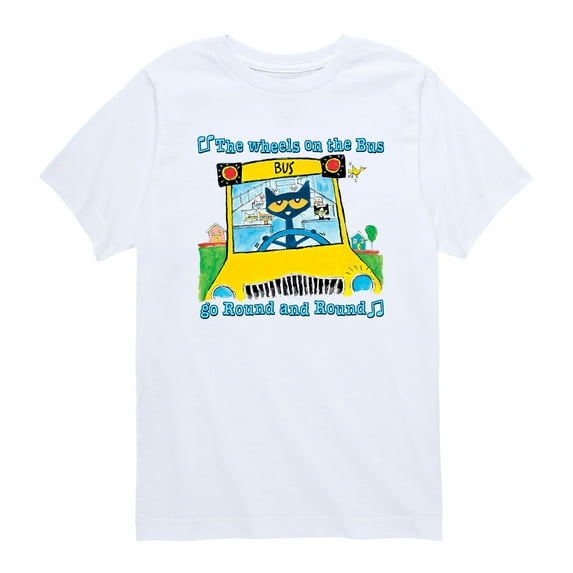 Pete The Cat - Wheels On The Bus -Toddler Graphic T-Shirt