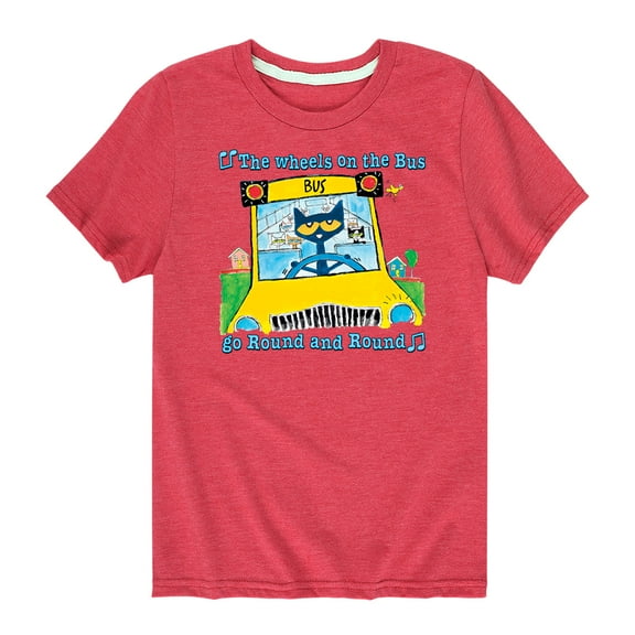 Pete The Cat - Wheels On The Bus -Toddler Graphic T-Shirt