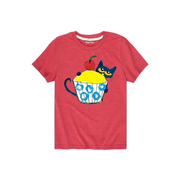 Pete The Cat - With Big Cupcake - Toddler Short Sleeve Graphic T-Shirt