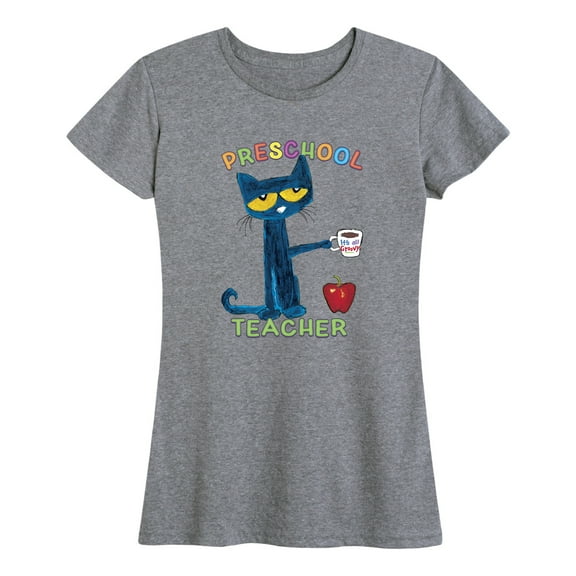 Pete The Cat - With Coffee Preschool - Women's Short Sleeve Graphic T-Shirt