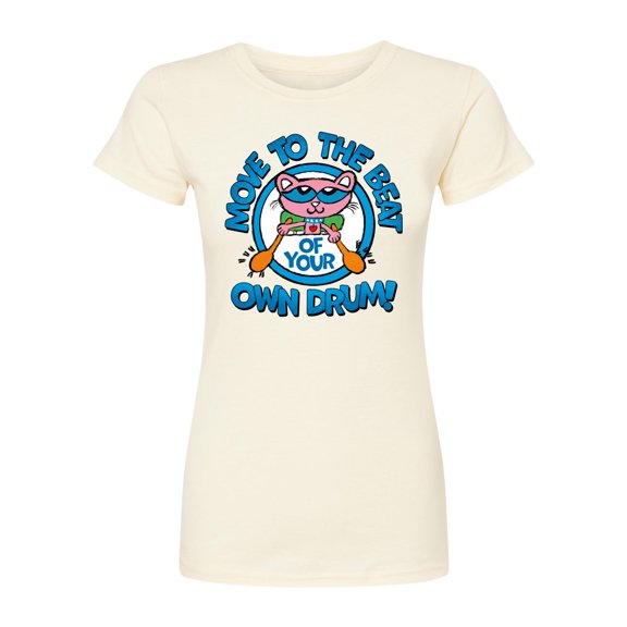 Pete The Cat - Your Own Drum - Juniors Fitted Graphic T-Shirt