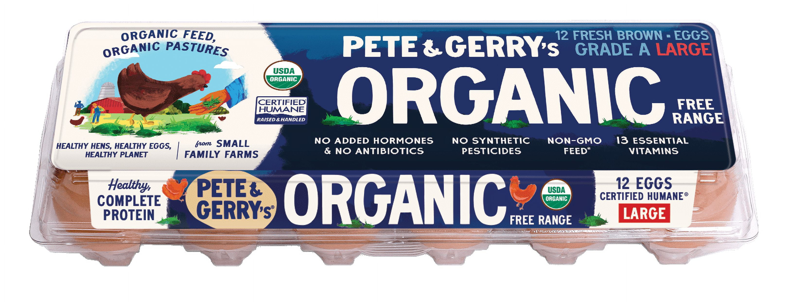 Pete and Gerry's Organic Free Range Large Brown Eggs, 12 Count ...