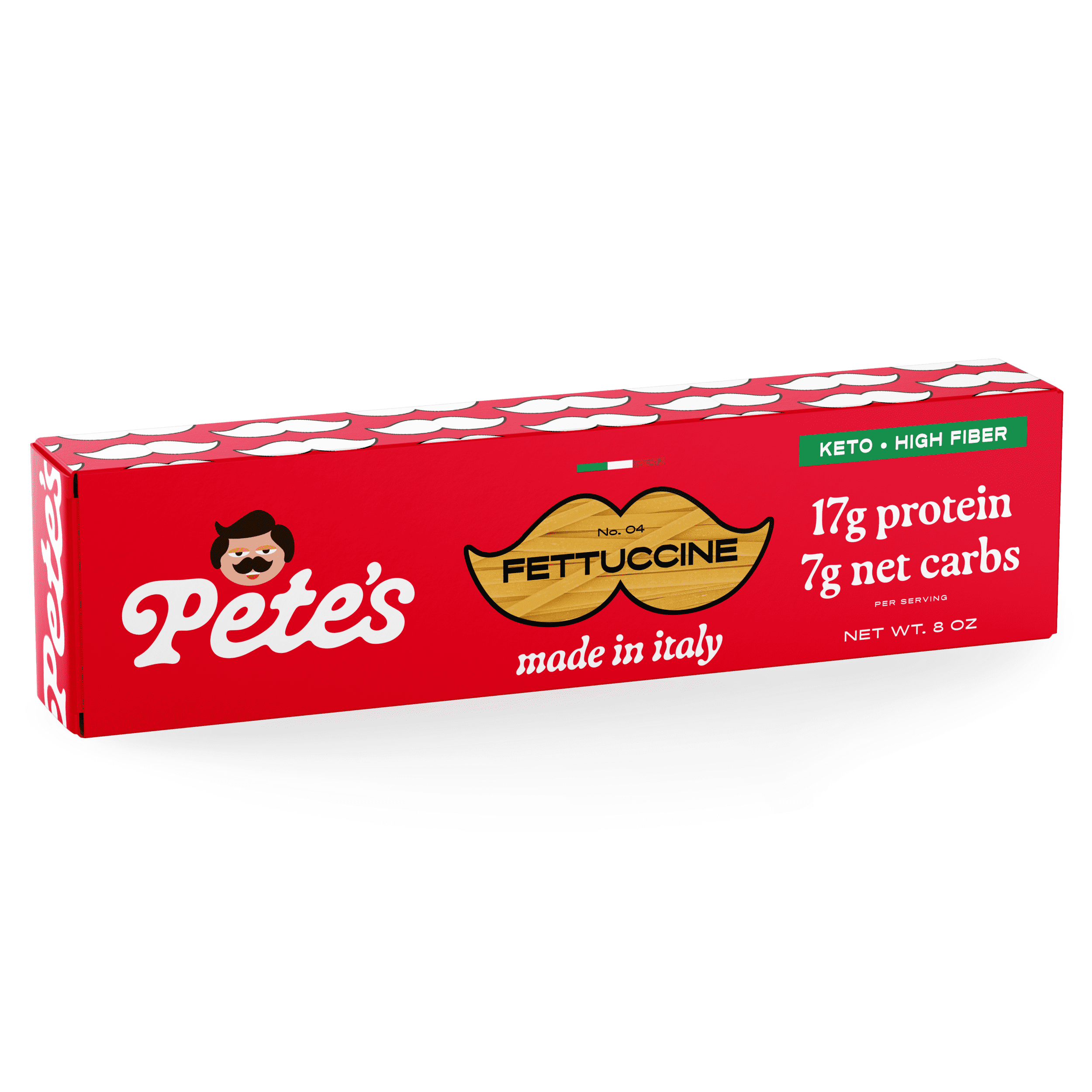 Pete's Pasta Fettuccine - 7g Low Carb, 17g High Protein - Authentic Italian Keto Wheat Pasta - 1 Pack, 8oz.