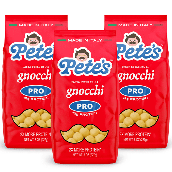 Pete's Pasta High Protein Gnocchi, 12g Protein, 0g Sugar, 8 oz, 3 Count