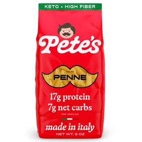 Pete's Pasta Penne - 7g Low Carb, 17g High Protein - Authentic Italian Keto Wheat Pasta - 1 Pack, 8oz.