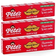 Pete's Pasta Spaghetti - 7g Low Carb, 17g High Protein - Authentic Italian Keto Wheat Pasta - 3 Pack, 8oz.