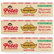 Pete's Pasta Spaghetti - No Carb, 20g High Protein - Authentic Italian Keto Wheat Pasta - 3 Pack, 8oz.