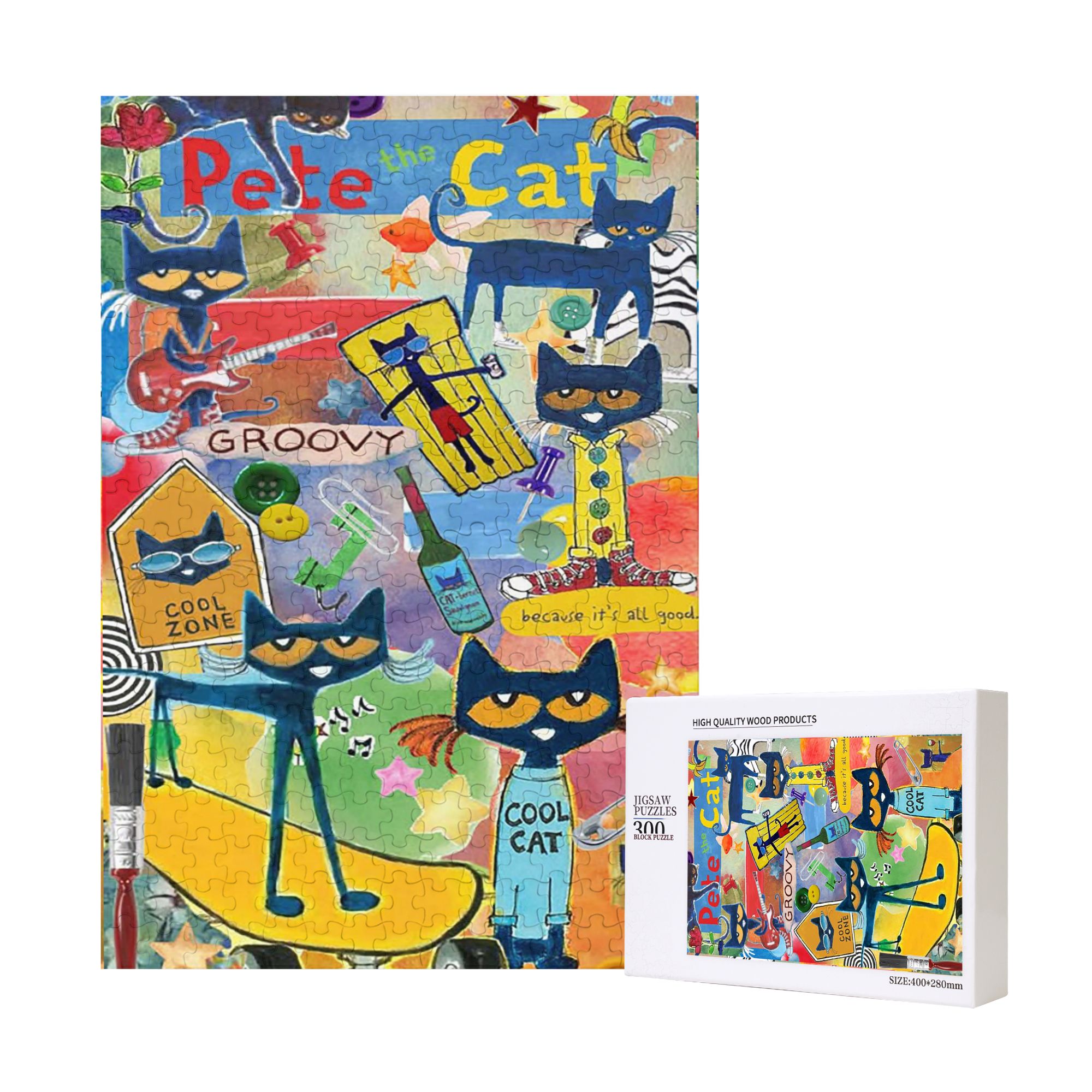 Pete the Cat 300 Piece Jigsaw Puzzle Picture Puzzle Glossy Sturdy ...