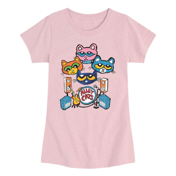 Pete the Cat - Alley Cats Heads - Youth Girls Fitted Short Sleeve T-Shirt