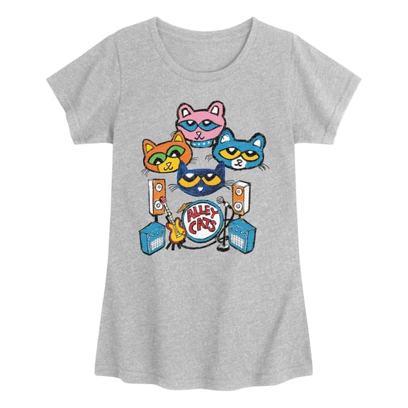 Pete the Cat - Alley Cats Heads - Youth Girls Fitted Short Sleeve T-Shirt